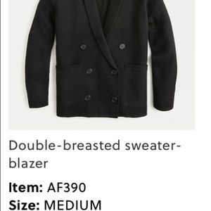NWT J. Crew Sweater Blazer Black